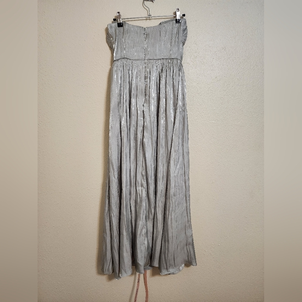 Lulus Kylin Sage Satin Basque Waist Maxi Dress XS Wedding Party Prom Formal - Picture 7 of 10